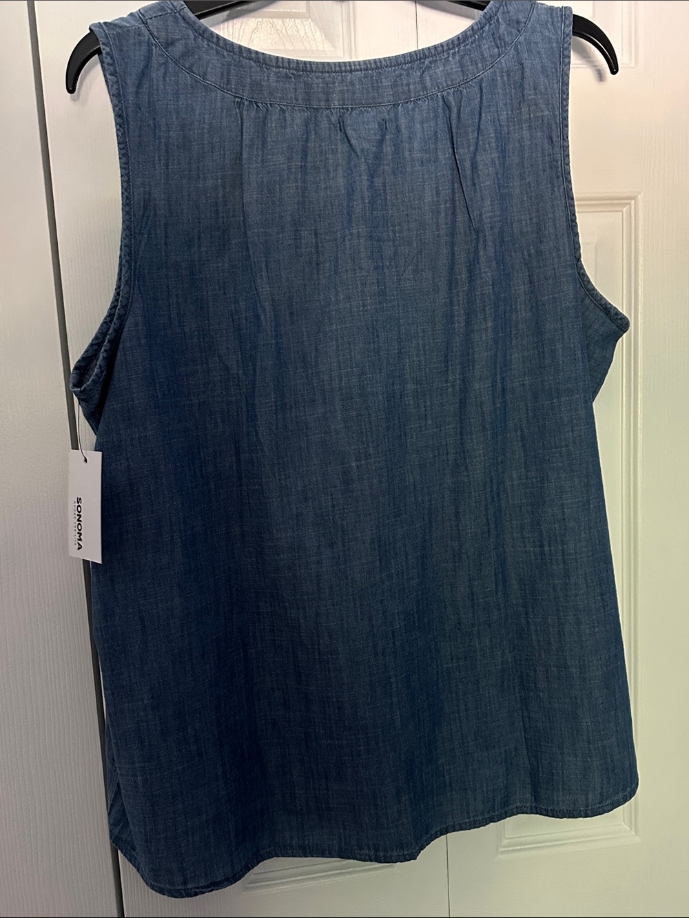 Sonoma Sleeveless Chambray Tank in Denim Blue - Picture 3 of 3